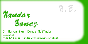 nandor boncz business card